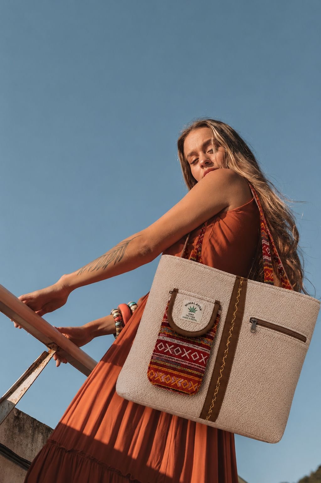 Leather & Hemp Shopping Bag
